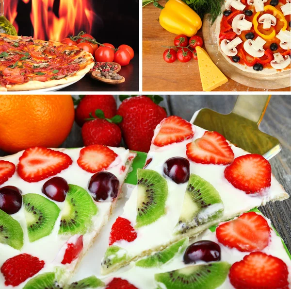 Collage pizza — Foto Stock