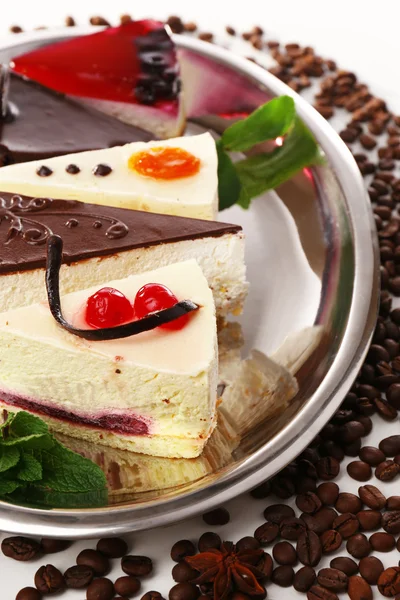 Assortment of pieces of cake, close up — Stock Photo, Image