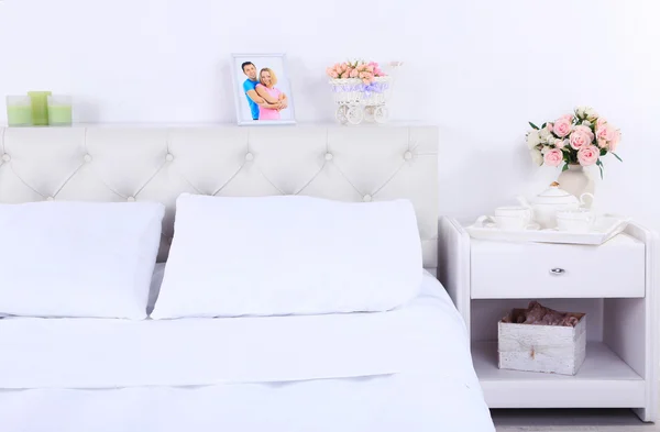 Comfortabel zacht bed — Stockfoto