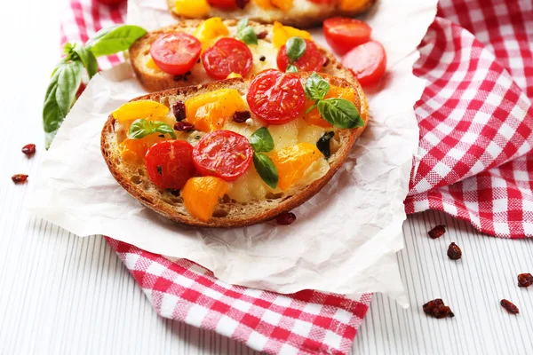 Bruschetta z pomidorami — Zdjęcie stockowe