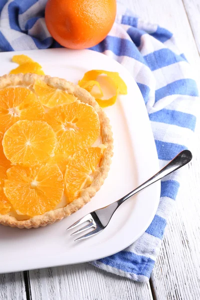 Zelfgemaakte oranje tart — Stockfoto