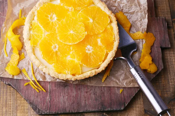 Zelfgemaakte oranje tart — Stockfoto