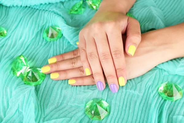 Female hand with stylish nails — Stock Photo, Image