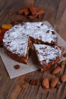 Lezzetli pasta panforte tablo yakın çekim üzerinde