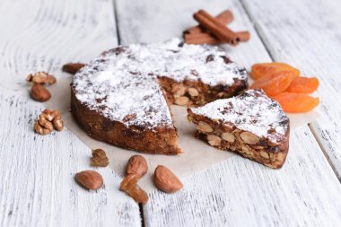 Lezzetli pasta panforte tablo yakın çekim üzerinde