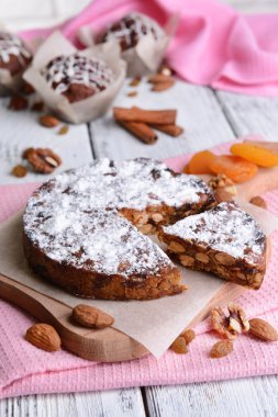 Lezzetli pasta panforte tablo yakın çekim üzerinde