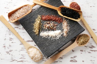 farklı deniz tuzu yakın çekim