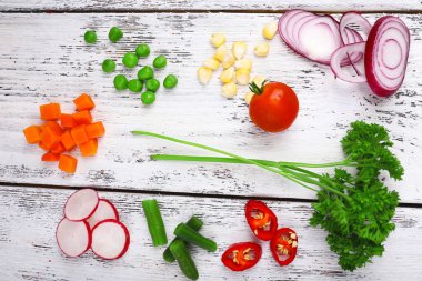 farklı tür bir çiğ sebze