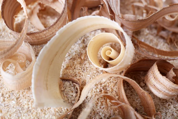 Wood shavings on sawdust — Stock Photo, Image