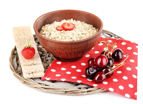 Big bowl with oatmeal and berries — Stock Photo, Image