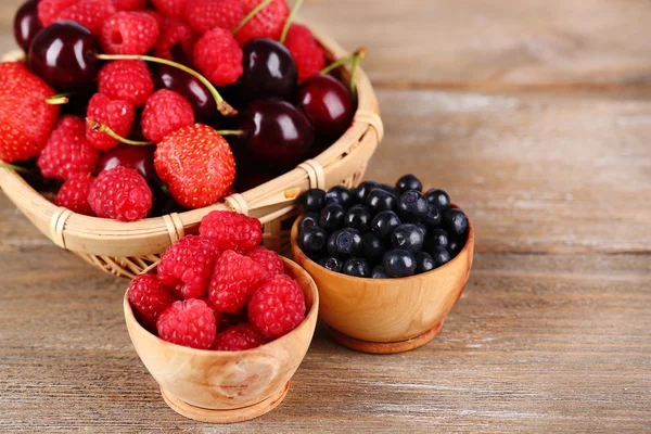 Ripe Berries in basket — Stock Photo, Image