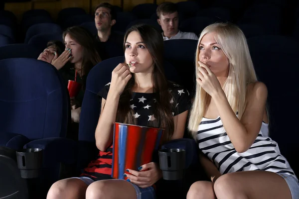 People watching movie in cinema — Stock Photo, Image