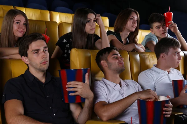 People watching movie in cinema — Stock Photo, Image