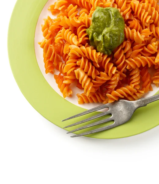 Italienische Pasta auf dem Tisch, Nahaufnahme — Stockfoto