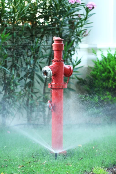 Sistema de irrigação no jardim — Fotografia de Stock