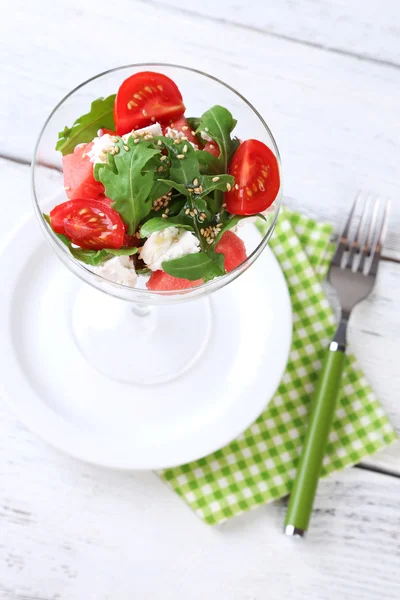 Salad with watermelon and feta cheese — Stock Photo, Image