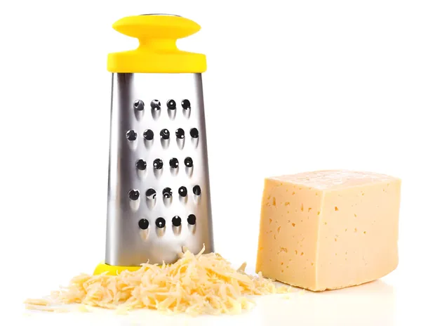 Metal grater and cheese — Stock Photo, Image