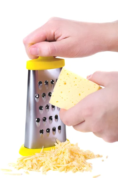 Metal grater and cheese — Stock Photo, Image