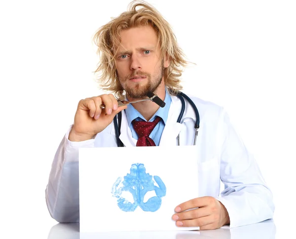 Psychotherapist with Rorschach test — Stock Photo, Image