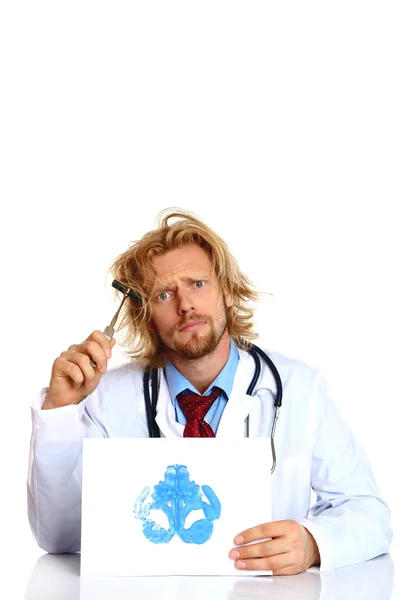 Psychotherapist with Rorschach test — Stock Photo, Image