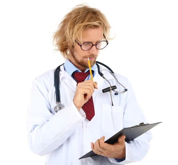 Grappige doctor in de glazen — Stockfoto