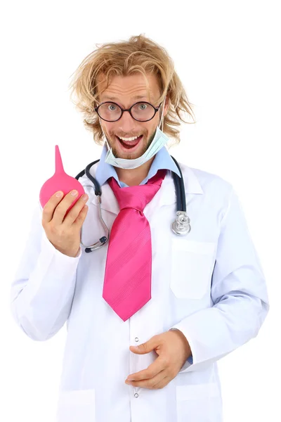 Grappige doctor in de glazen — Stockfoto