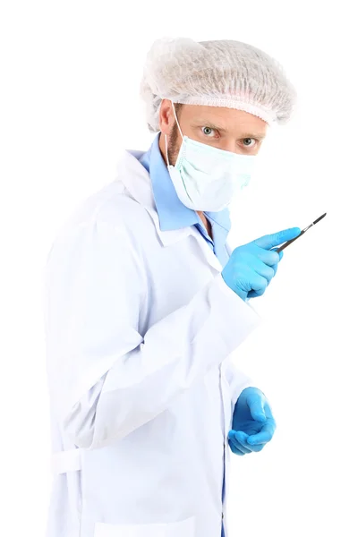 Arts met een medisch instrument — Stockfoto