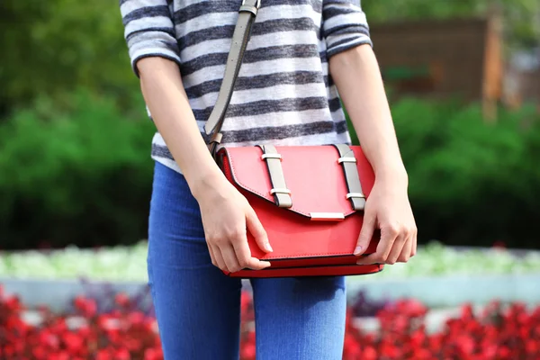 Chica con bolsa de fiambre —  Fotos de Stock