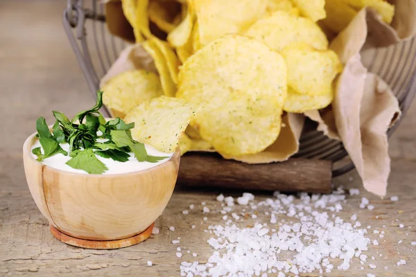Smaklig potatis chips — Stockfoto