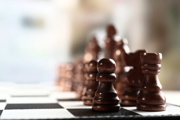 Chess board with pieces — Stock Photo, Image