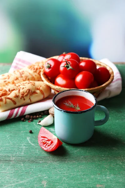 Zelfgemaakte tomatensap — Stockfoto