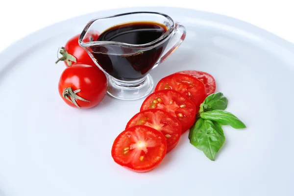 Ocet balsamiczny i pomidorów — Zdjęcie stockowe