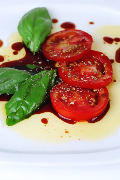 Vinagre balsâmico e tomate — Fotografia de Stock
