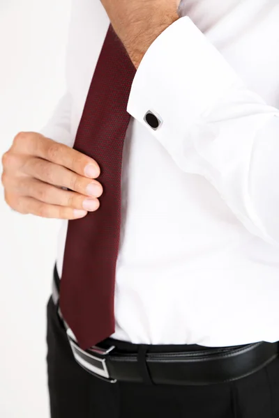 Man doing tie up — Stock Photo, Image