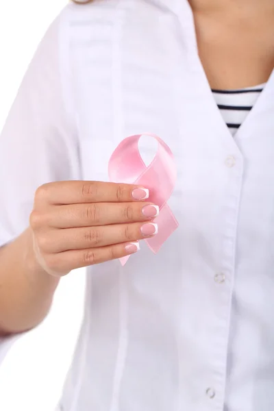 Woman with aids awareness ribbon — Stock Photo, Image