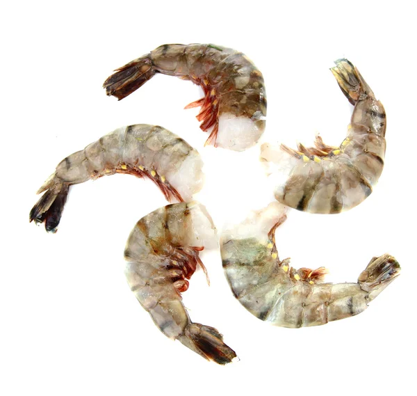 Gambas sabrosas sobre fondo blanco aislado —  Fotos de Stock