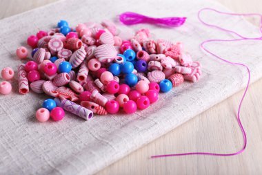 farklı boncuk ve dantel kumaş kumaş zemin