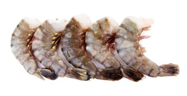 Beyaz arka planda izole lezzetli karides