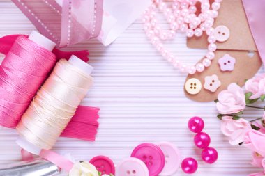 açık renkli Scrapbooking craft malzemeleri
