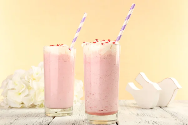 Lezzetli milkshake tablo — Stok fotoğraf