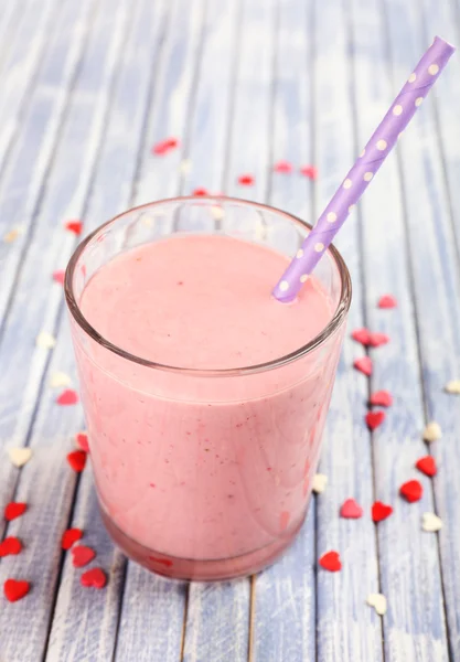 Delicious milkshake on table — Stock Photo, Image