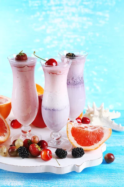 Delicious milkshakes, close-up — Stock Photo, Image