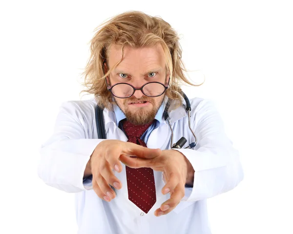 Funny crazy doctor — Stock Photo, Image