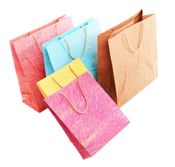 Paper shopping bags isolated on white — Stock Photo, Image