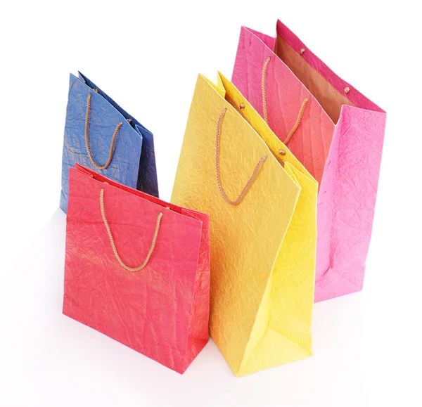 Paper shopping bags isolated on white — Stock Photo, Image