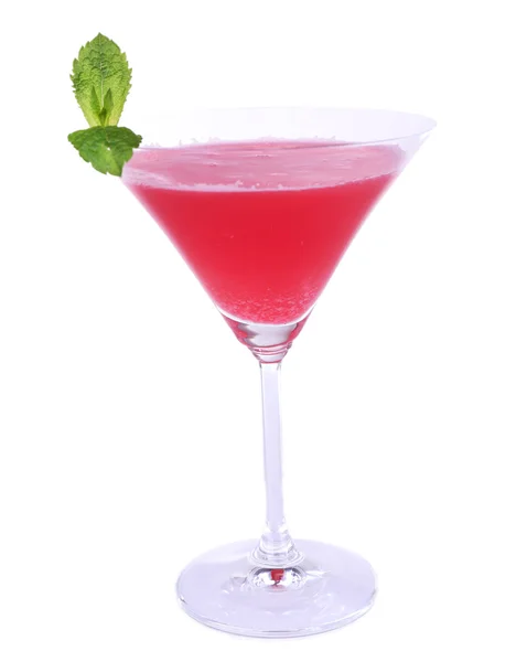 Watermelon cocktail in glass isolated on white — Stock Photo, Image