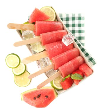 karpuz dondurma, izole üzerinde beyaz