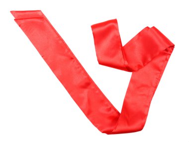 Kırmızı kemer üzerine beyaz izole