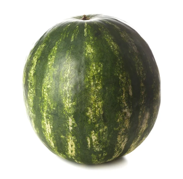 Ganze Wassermelone isoliert auf weiß — Stockfoto