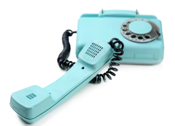 Retro türkiz telefon, közelről — Stock Fotó